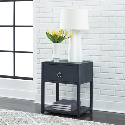 East End 1 Shelf Accent Table in Wirebrushed Denim