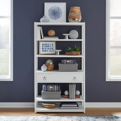 East End Accent Bookcase in Wirebrushed White
