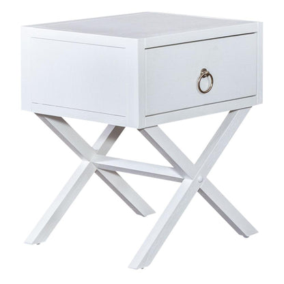 East End 1 Drawer Accent Table in Wirebrushed White