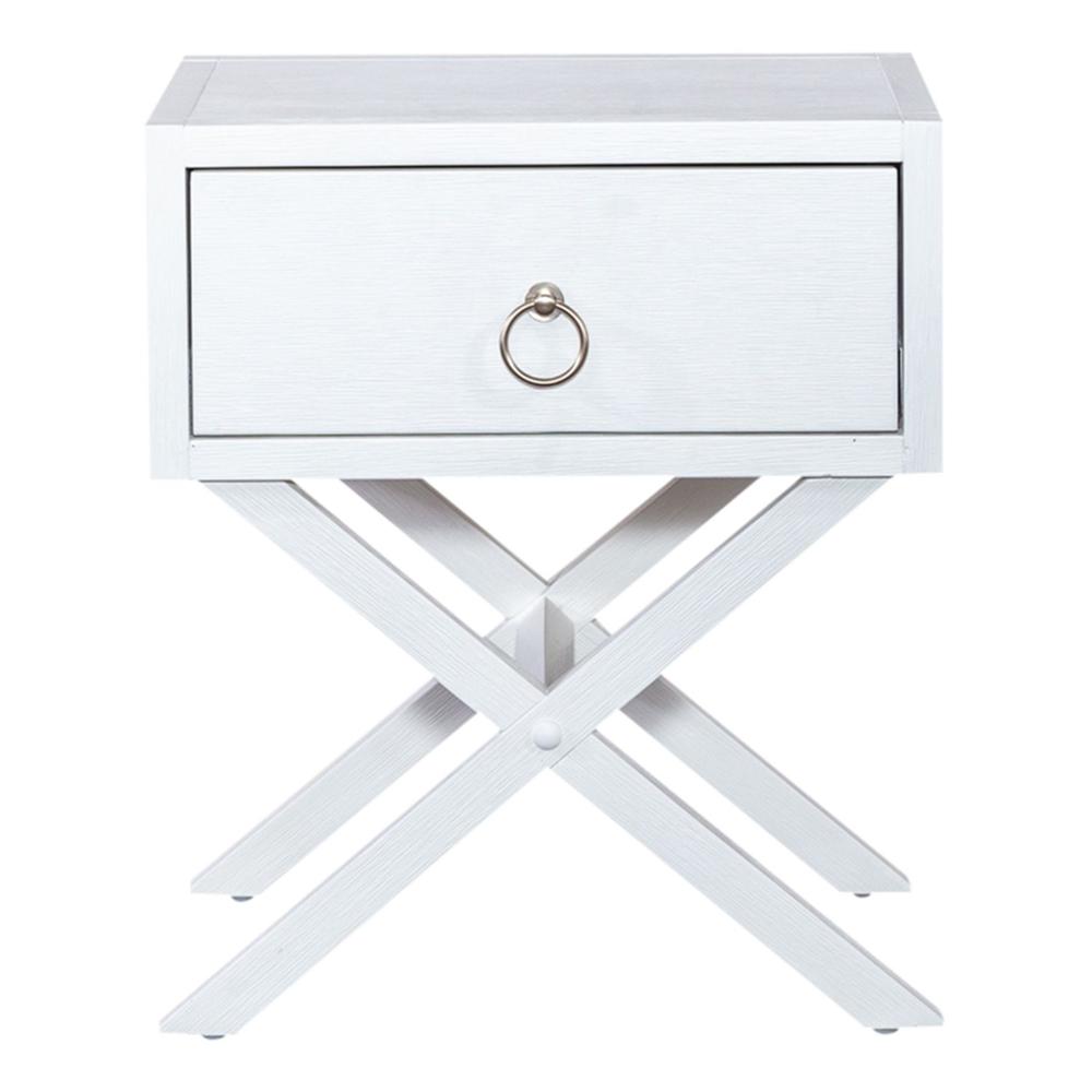 East End 1 Drawer Accent Table in Wirebrushed White