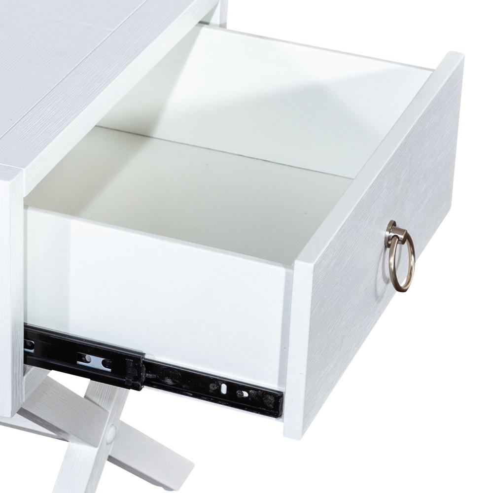 East End 1 Drawer Accent Table in Wirebrushed White