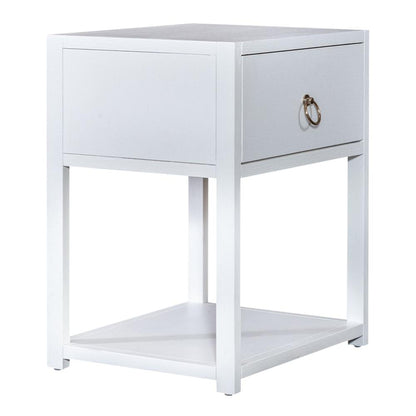 East End 1 Drawer 1 Shelf Accent Table in Wirebrushed White