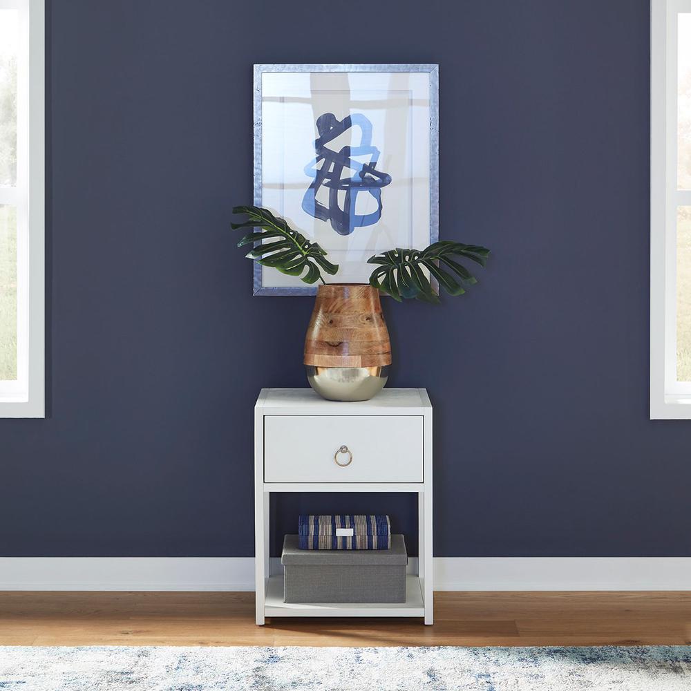 East End 1 Drawer 1 Shelf Accent Table in Wirebrushed White