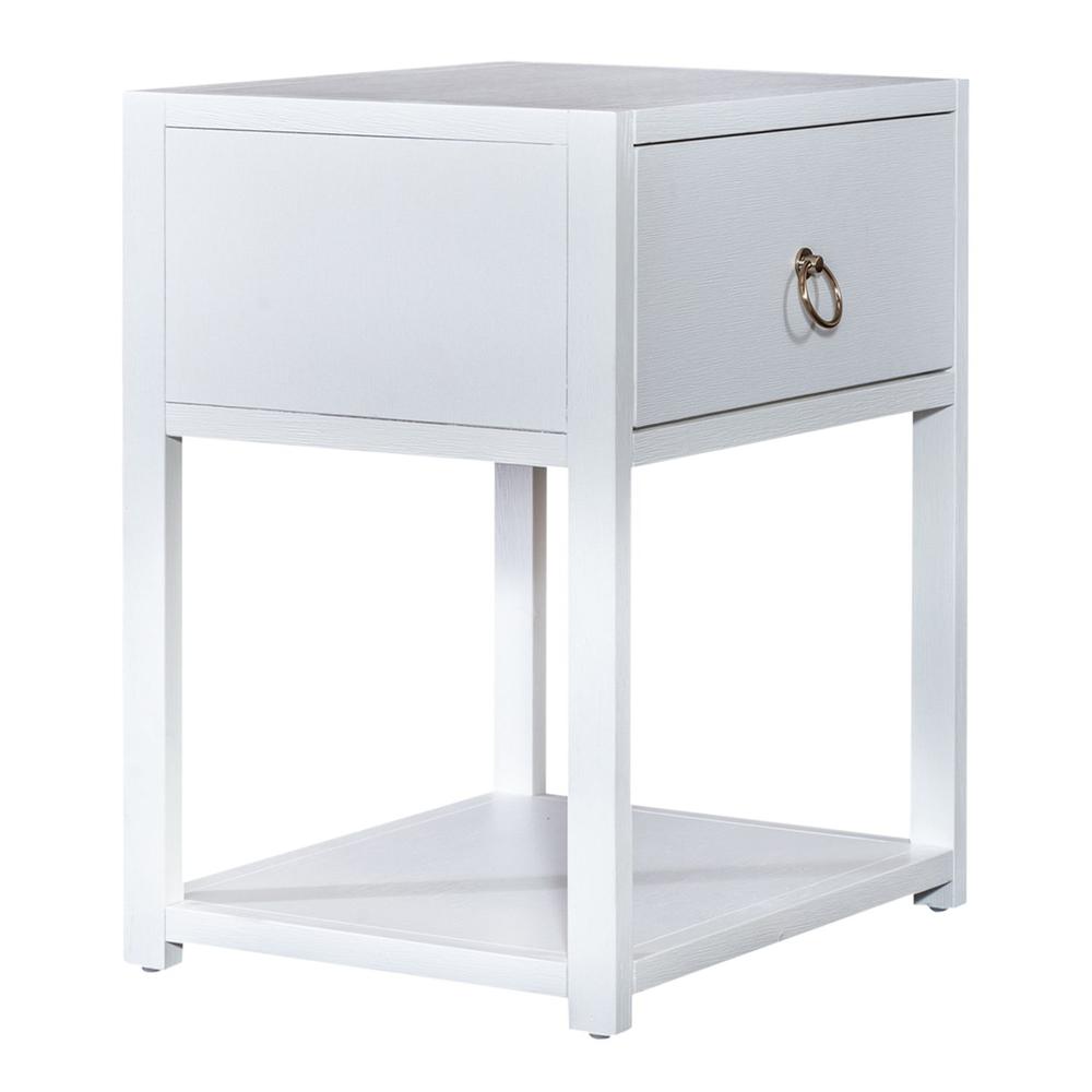 East End 1 Drawer 1 Shelf Accent Table in Wirebrushed White
