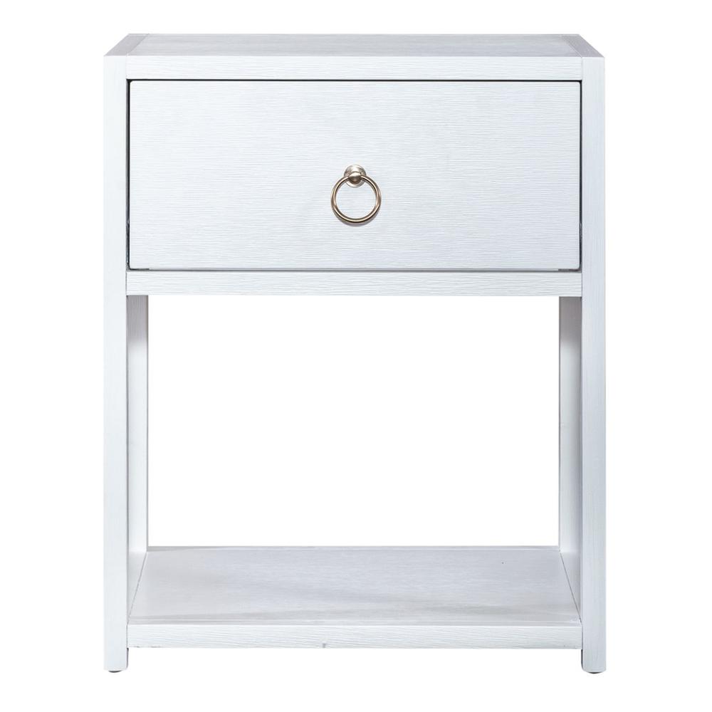 East End 1 Drawer 1 Shelf Accent Table in Wirebrushed White