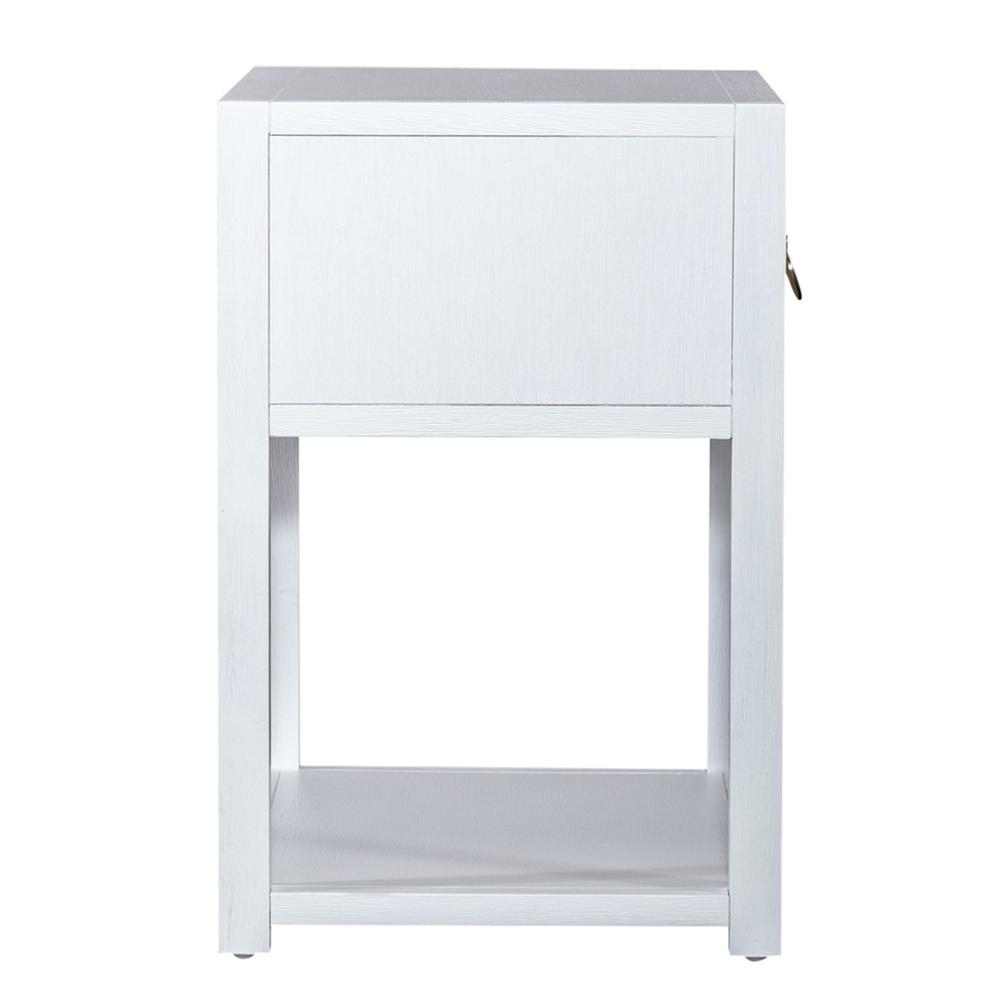 East End 1 Drawer 1 Shelf Accent Table in Wirebrushed White