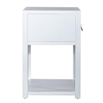 East End 1 Drawer 1 Shelf Accent Table in Wirebrushed White