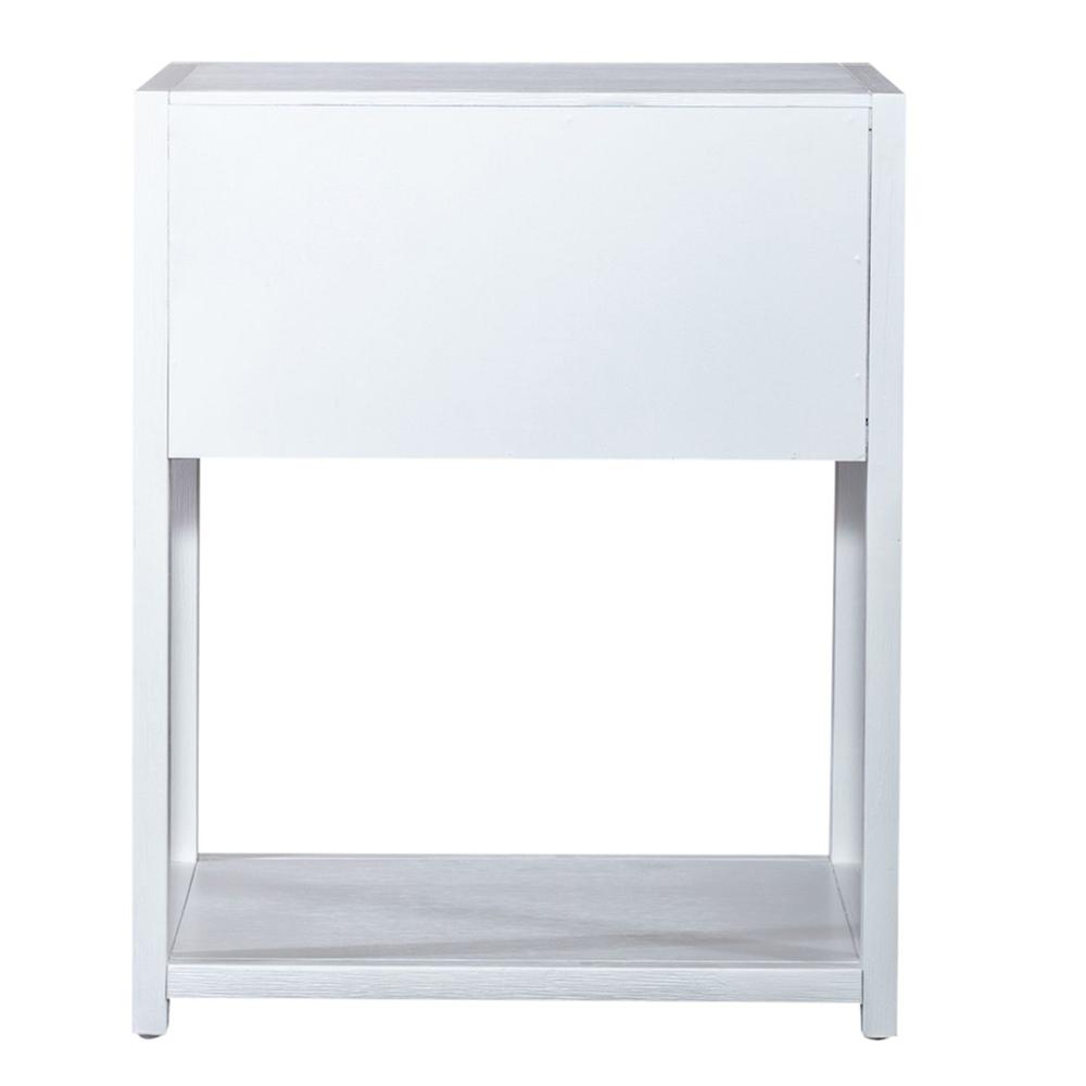 East End 1 Drawer 1 Shelf Accent Table in Wirebrushed White