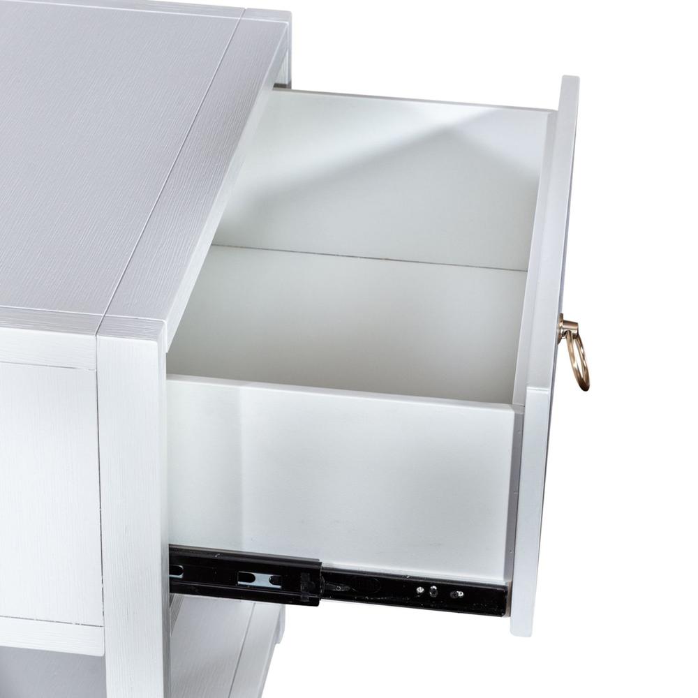 East End 1 Drawer 1 Shelf Accent Table in Wirebrushed White