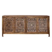 Marisol 74 Inch 4 Door Accent TV Stand in Weathered Honey