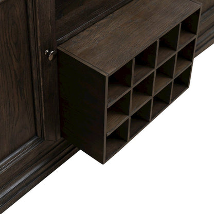 Grant Park Dining Room Wine Rack Buffet  - White Oak Veneers -  Cappuccino Brown