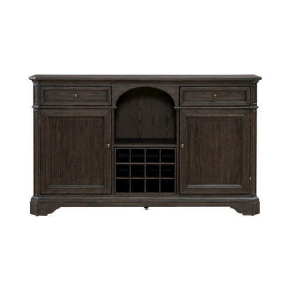 Grant Park Dining Room Wine Rack Buffet  - White Oak Veneers -  Cappuccino Brown