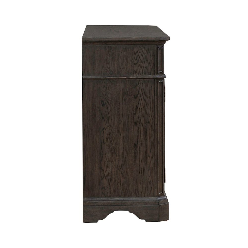 Grant Park Dining Room Wine Rack Buffet  - White Oak Veneers -  Cappuccino Brown