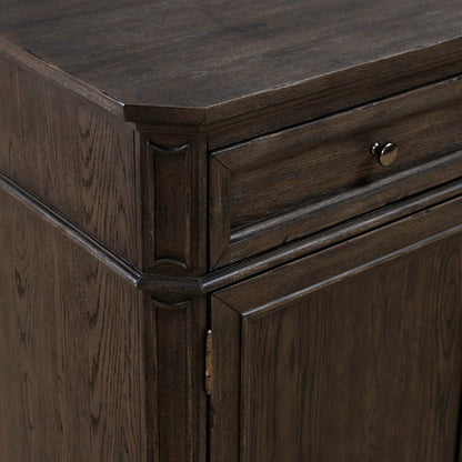 Grant Park Dining Room Wine Rack Buffet  - White Oak Veneers -  Cappuccino Brown