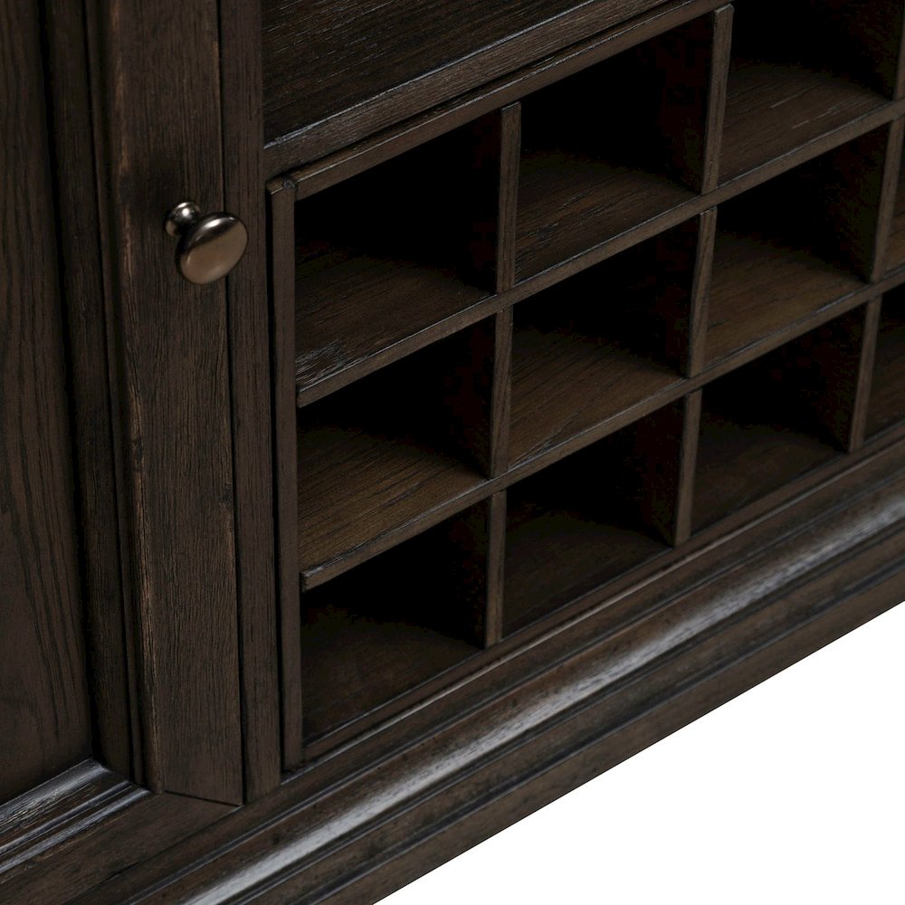Grant Park Dining Room Wine Rack Buffet  - White Oak Veneers -  Cappuccino Brown