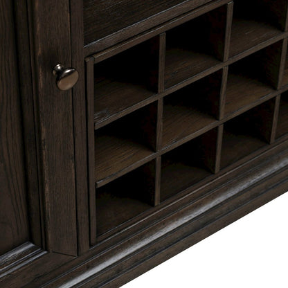 Grant Park Dining Room Wine Rack Buffet  - White Oak Veneers -  Cappuccino Brown