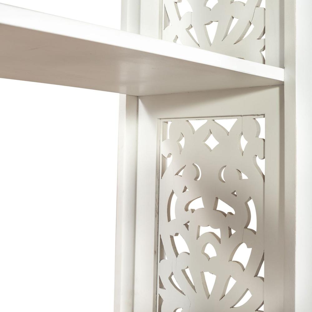 Trellis Lane Accent Bookcase in Weathered White, Black