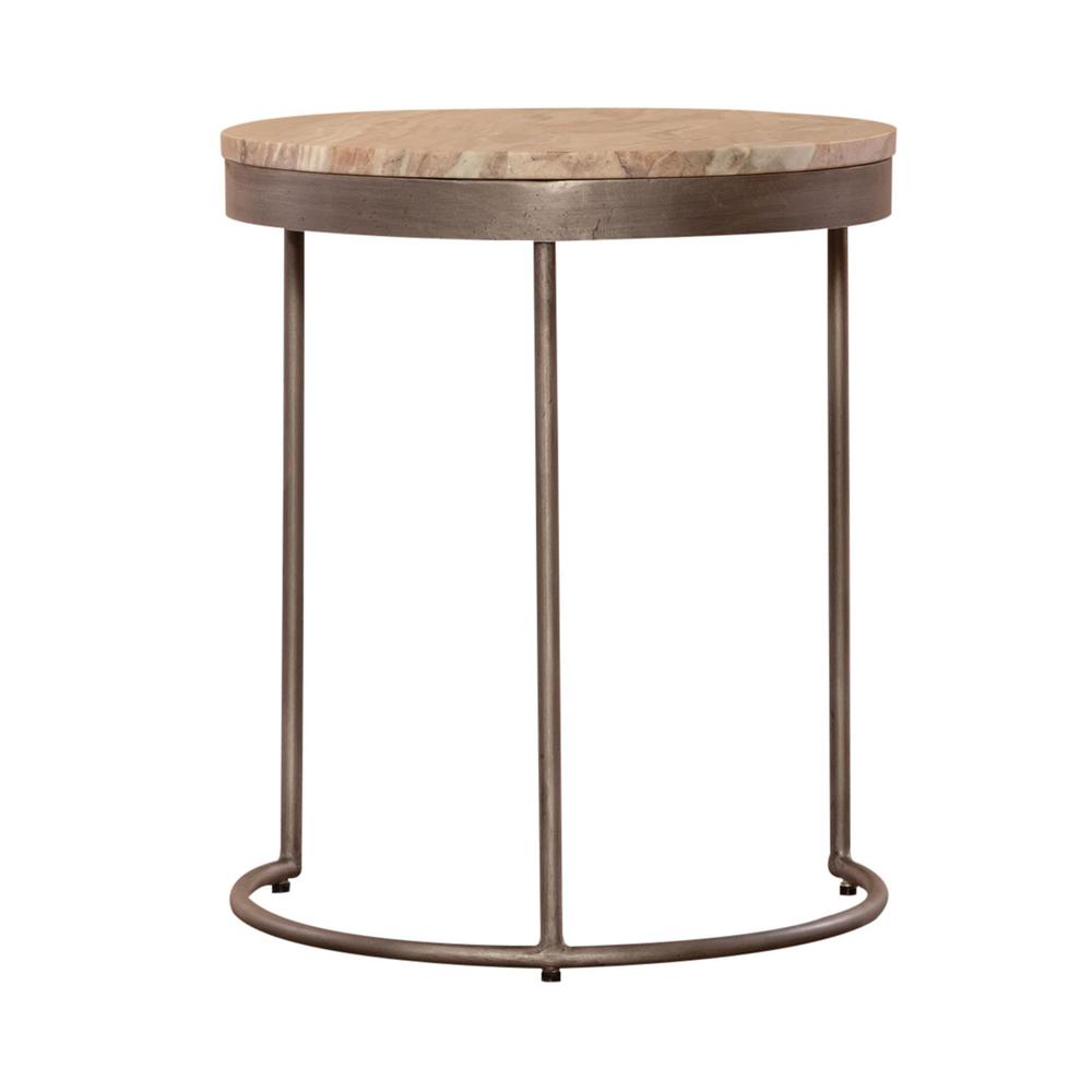 Eclipse Nesting Tables in Graystone Marble Topw/ Pewter Metal