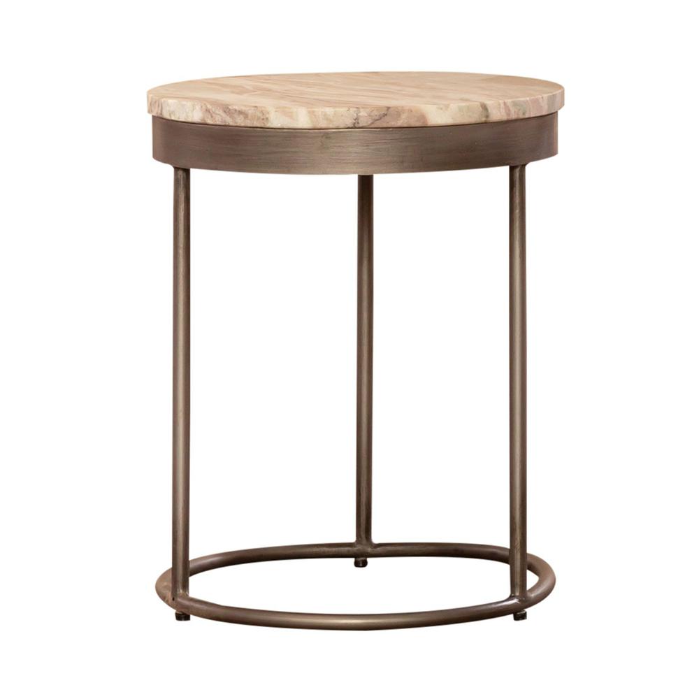 Eclipse Nesting Tables in Graystone Marble Topw/ Pewter Metal