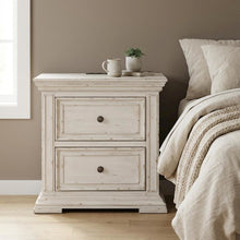 White Nightstand with Charging Station and Traditional Style
