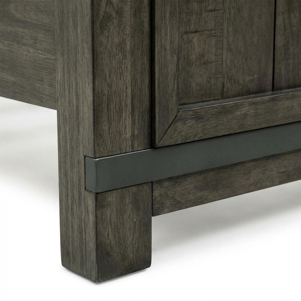 Rock Beaten Brown Panel Headboard with Saw Cuts Rustic Solid Wood Design