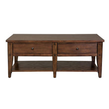 Lake House Cocktail Table in Rustic Brown Oak