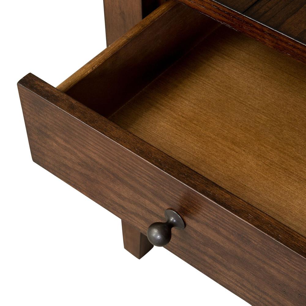 Lake House End Table in Rustic Brown Oak