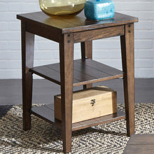 Lake House Tiered Table in Rustic Brown Oak