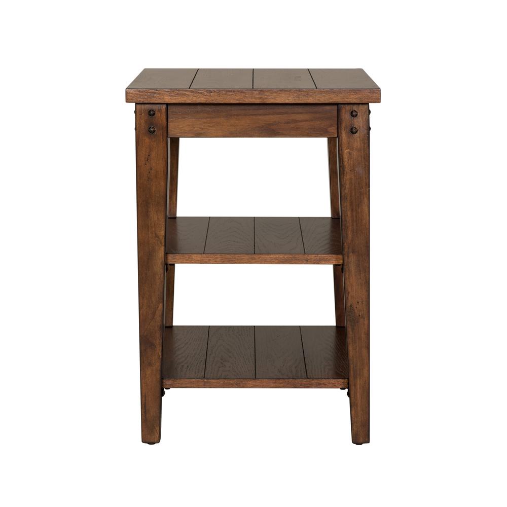 Lake House Tiered Table in Rustic Brown Oak