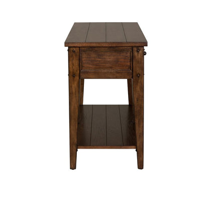 Lake House Sofa Table in Rustic Brown Oak