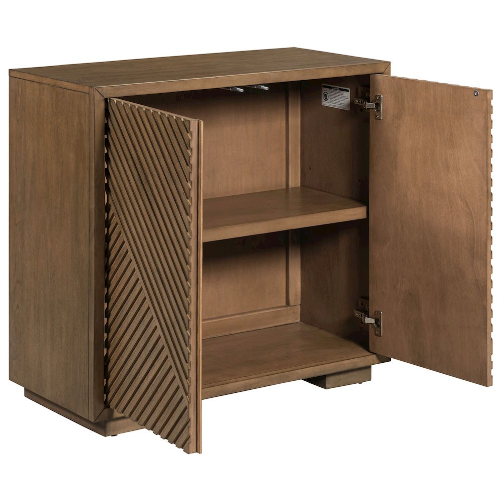 Easton Storage 2 Door Accent Cabinet Modern Design - Urban Bronze Walnut Wood