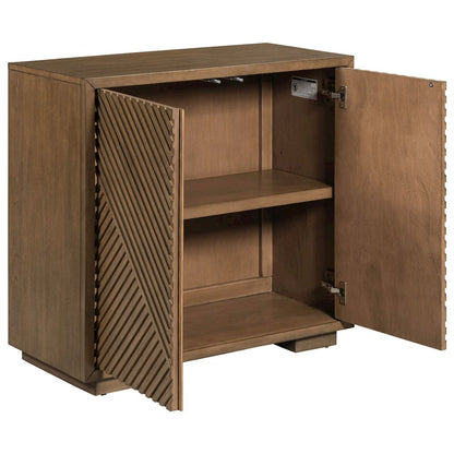 Easton Storage 2 Door Accent Cabinet Modern Design - Urban Bronze Walnut Wood