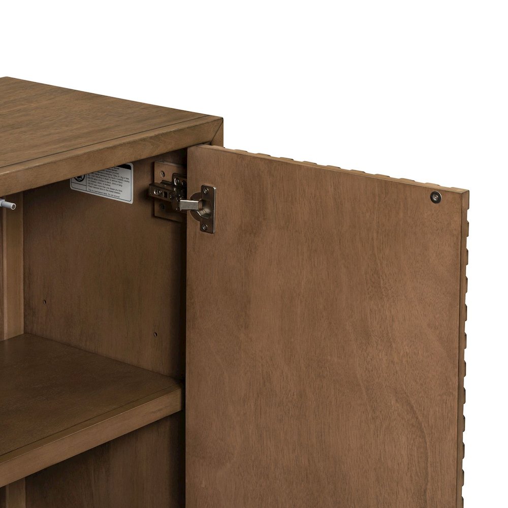 Easton Storage 2 Door Accent Cabinet Modern Design - Urban Bronze Walnut Wood