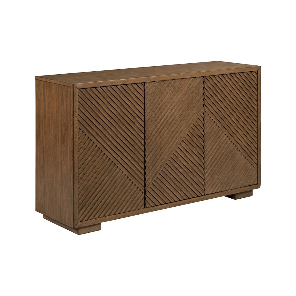 Easton Storage 3 Door Accent Cabinet Modern Design - Urban Bronze Walnut Wood