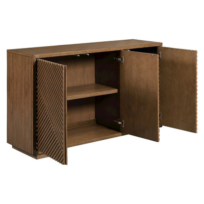 Easton Storage 3 Door Accent Cabinet Modern Design - Urban Bronze Walnut Wood