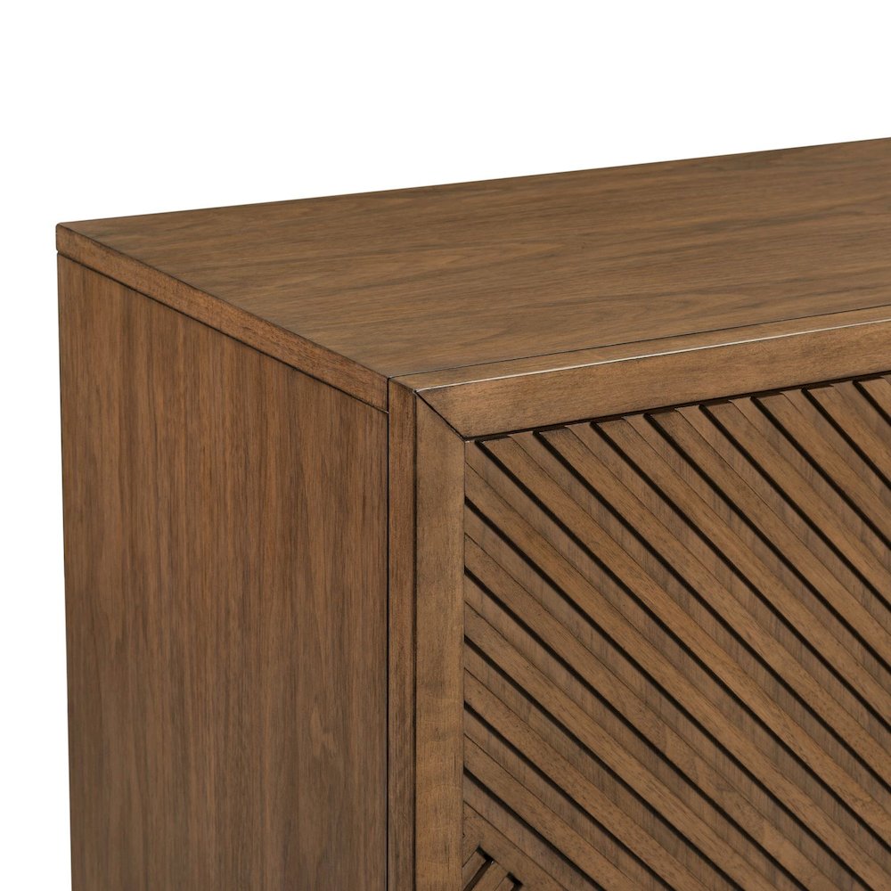 Easton Storage 3 Door Accent Cabinet Modern Design - Urban Bronze Walnut Wood