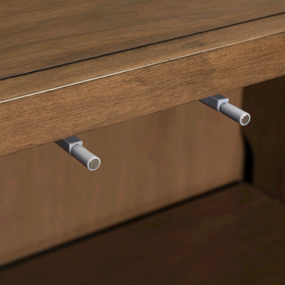 Easton Storage 3 Door Accent Cabinet Modern Design - Urban Bronze Walnut Wood