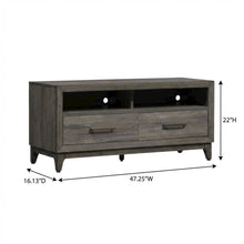 Contemporary Driftwood Gray TV Console in Solid and Manufactured Wood