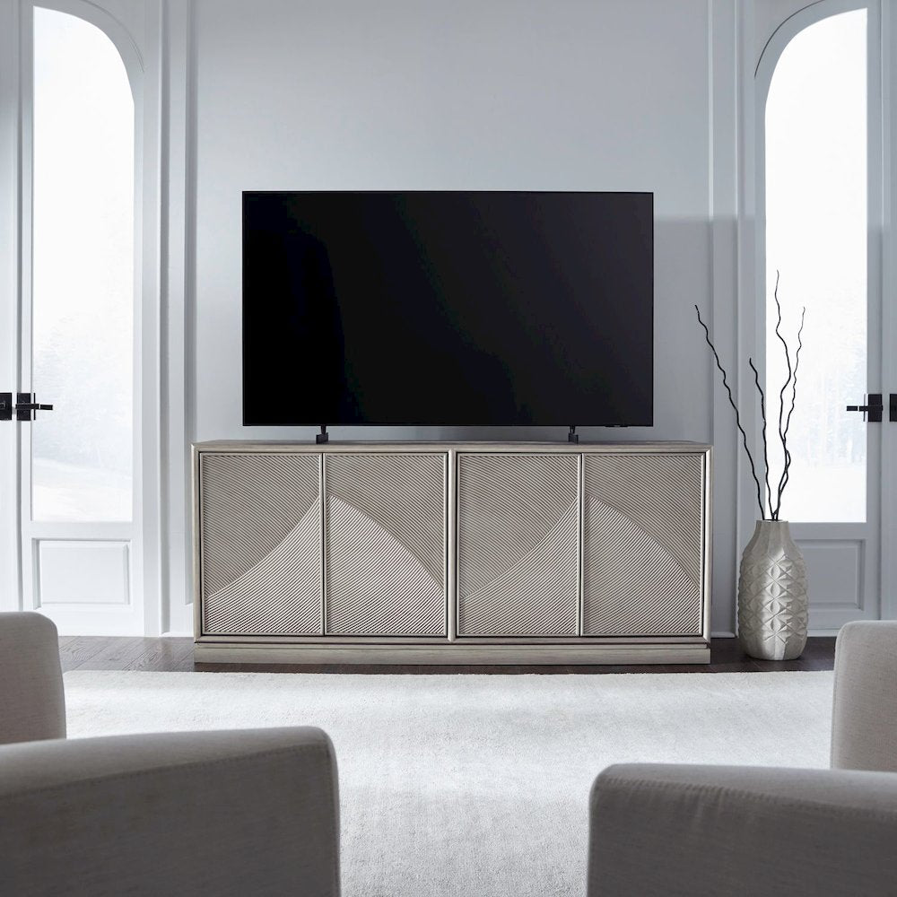 Dahlia Accent Console - Champagne Silver
