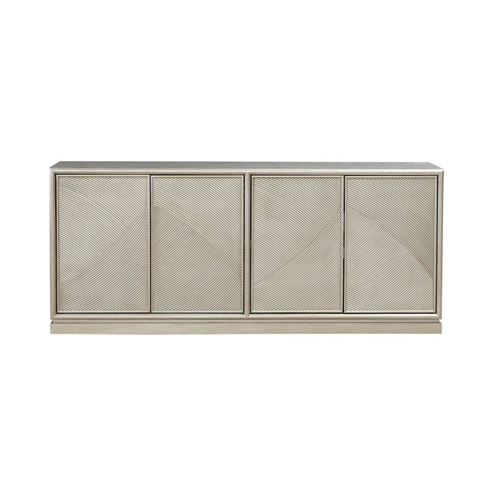 Dahlia Accent Console - Champagne Silver