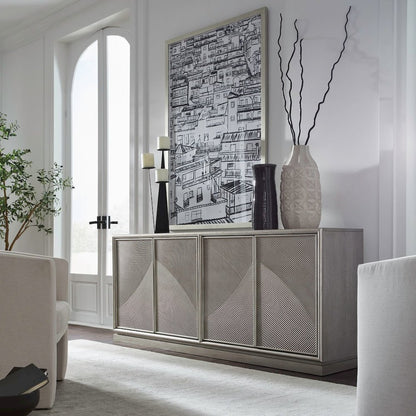 Dahlia Accent Console - Champagne Silver