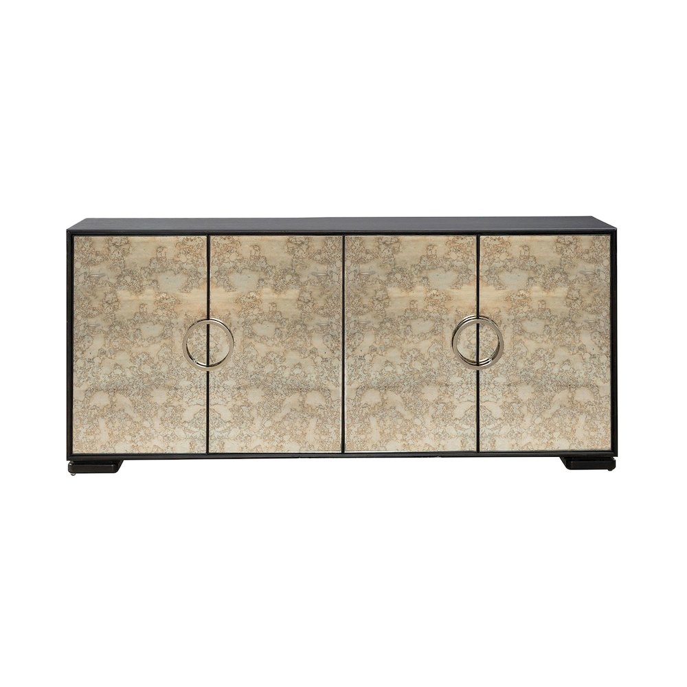 Barlowe 4 Door Accent Cabinet  - Cappuccino & Mirrored Glass