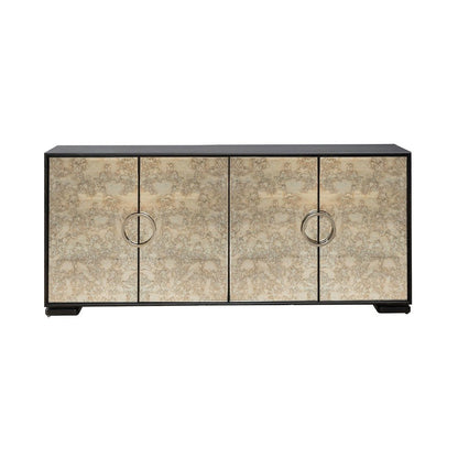 Barlowe 4 Door Accent Cabinet  - Cappuccino & Mirrored Glass