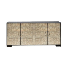Barlowe 4 Door Accent Cabinet  - Cappuccino & Mirrored Glass