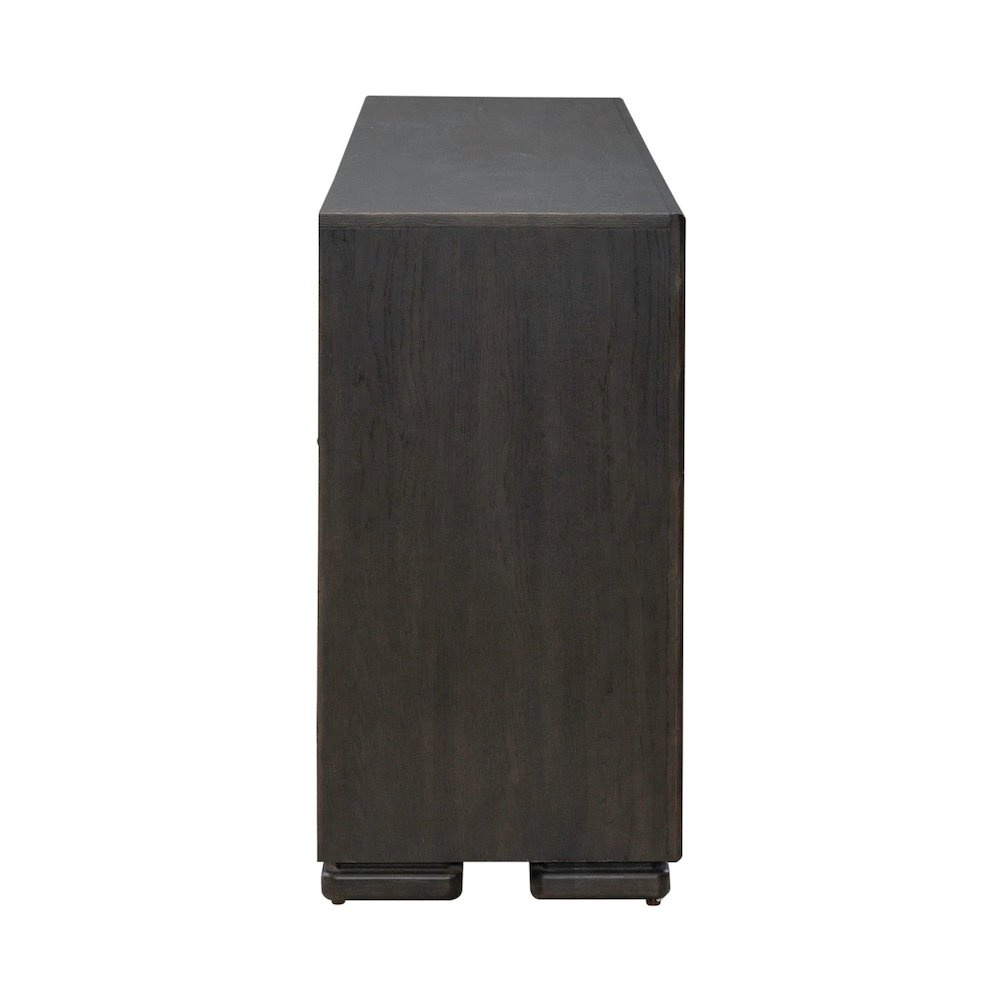 Barlowe 4 Door Accent Cabinet  - Cappuccino & Mirrored Glass