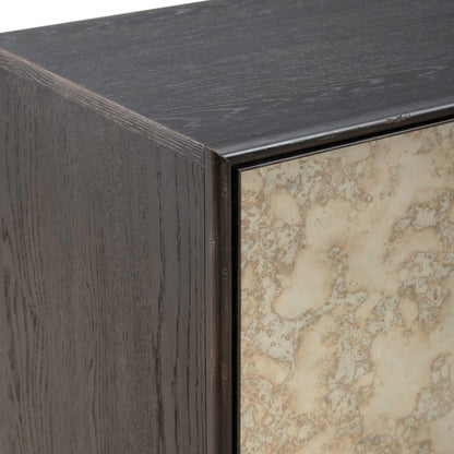 Barlowe 4 Door Accent Cabinet  - Cappuccino & Mirrored Glass