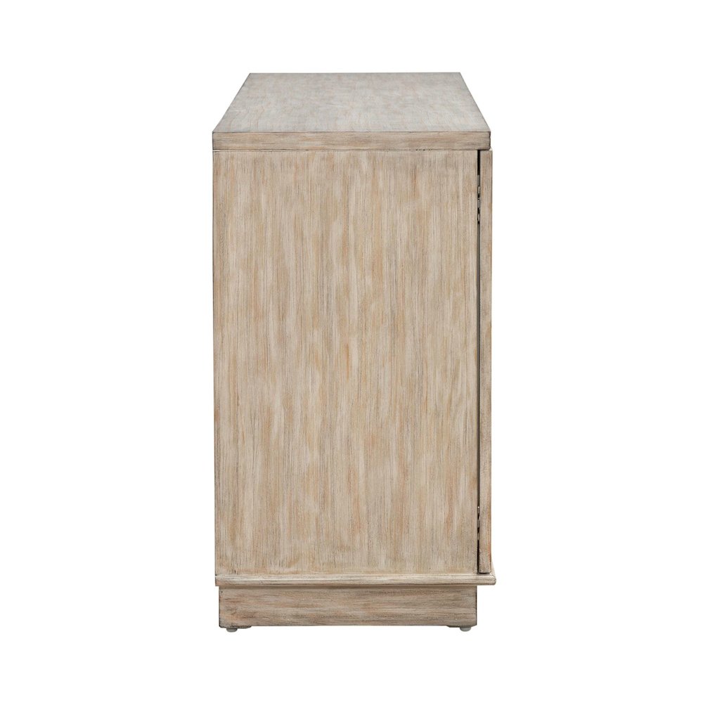 Terrace Storage 4 Door Accent Cabinet Eclectic Natural Wood Design - Grey Brown