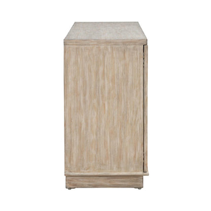 Terrace Storage 4 Door Accent Cabinet Eclectic Natural Wood Design - Grey Brown