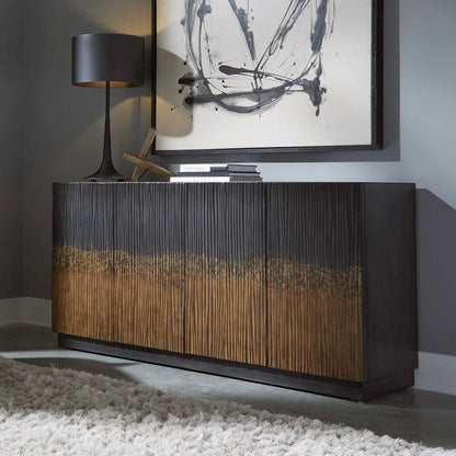Fiore 4 Door Accent Cabinet  - Satin Espresso