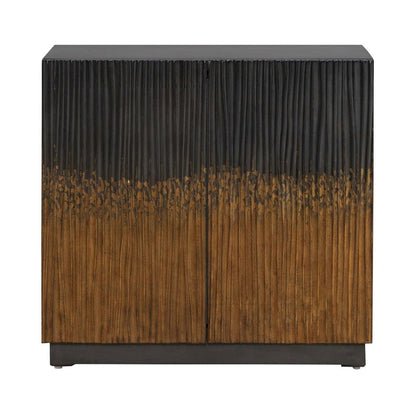 Fiore Storage 2 Door Accent Cabinet Eclectic Dancing Gold Flame - Satin Espresso